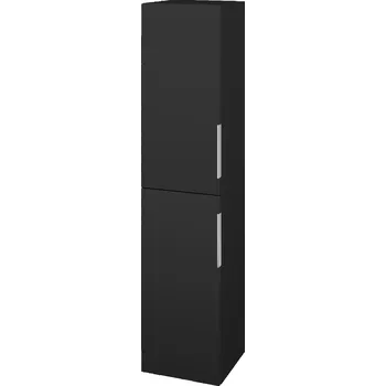 Koupelnový nábytek Dřevojas Vysoká skříň s košem DOS SVD2K 35 - L03 Antracit vysoký lesk / Úchytka T05 / L03 Antracit vysoký lesk / Pravé