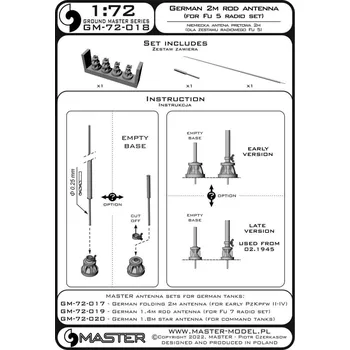 Plastikový model 1/72 German WWII 2m rod antenna for Fu 5 radio set