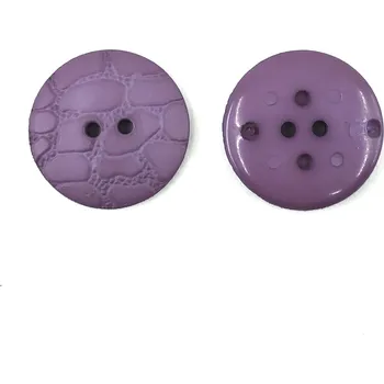 Knoflík GOM15, Knoflík, 25mm, matně fialový, krokodýlí kůže, 1ks