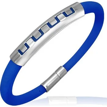 Náramek Pryžový náramek s ocelovým zapínáním a vzorem - TCL218BA