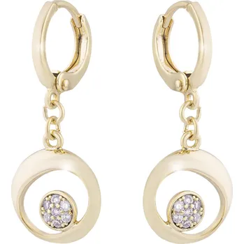 Náušnice biju Pozlacené náušnice 14k kroužek, visací kolečko se zirkonem 1002679