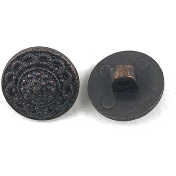 Knoflík GOM42, Knoflík, 13mm, staro-měď, vzor: květ, 1ks