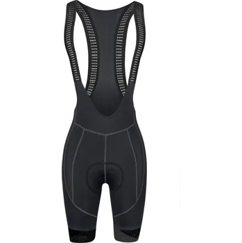 Cyklistické kalhoty FORCE kraťasy F STRIPE LADY se šráky a vl, črn-šedé XXL