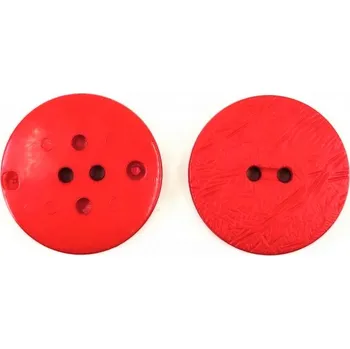 Knoflík GOM01, Knoflík, 25mm, červený, Vzor obtisk sena, 1ks