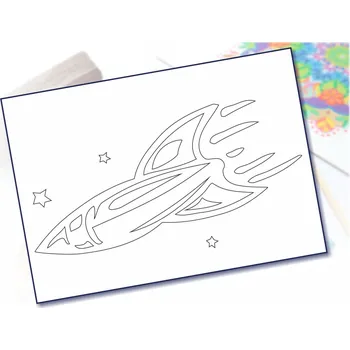 Radost v písku Šablona na pískování vesmír A6