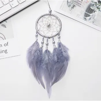 Lapač snů Lapač snů malý - holubí šeď s perličkami