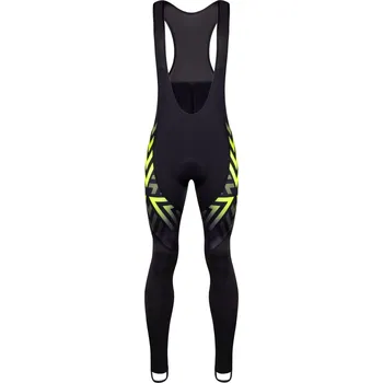 Cyklistické kalhoty FORCE kalhoty F SPIKE se šráky a vložkou, černo-fluo L