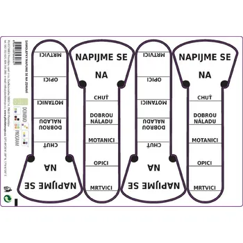 Samolepící etiketa Etikety NAPIJME SE 4ks, samolepky