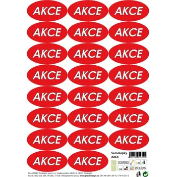 Samolepící etiketa Etikety AKCE, 23ks ovál, samolepky