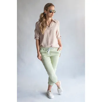 Dámské kalhoty 9108 kalhoty Itálie barva: zelená-mint, Velikost: S