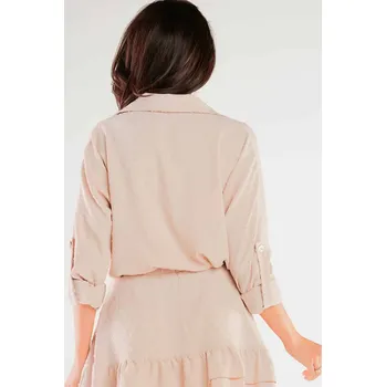 Dámská košile Lehká košile s kapsou a ozdobnými knoflíky. A425 Barva: Béžová, Velikost: L/XL