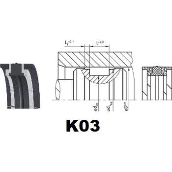Těsnění motoru Těsnění pístní 25 x 15 x 12/4 K03, Dichtomatik