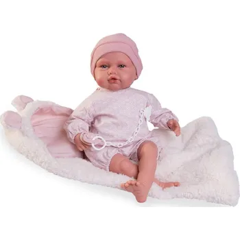 Realistické miminko - holčička Babydoo v zavinovačce od firmy Antonio Juan (Babdydoo palabritas con saco de borrreguillo)