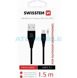 Kabel SWISSTEN USB-C (3.1, 1,5m) černý (9mm) pro odolné telefony a zpět 17 Kč s ATC Clubem