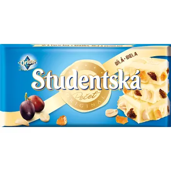 Čokoláda ORION STUDENTSKÁ PEČEŤ bílá 170g