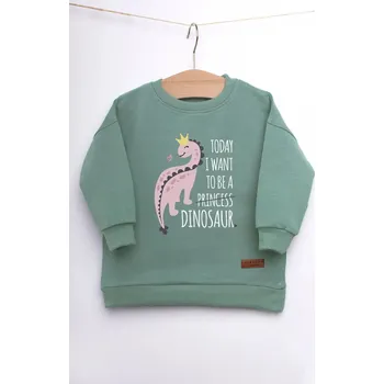 Dívčí mikina Fabryka Bodziaków Zelená mikina s dinosaurem 104 zelená