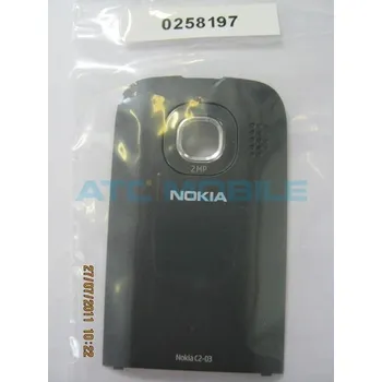 Náhradní kryt pro mobilní telefon Kryt baterie Nokia C2-02, C2-03, C2-06 černý (Chrome Black), originální - 0258197 a zpět 1 Kč s ATC Clubem