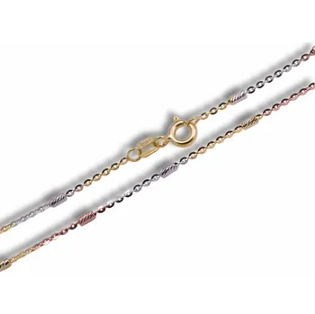 Řetízek GEMMAX Zdobený zlatý řetízek Brill - Anker – šířka 1 mm, délka 45 cm – zlatý šperk ryzosti 585/1000 v Dárkovém balení s Certifikátem GUCCN-45-98061