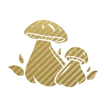 Samolepící dekorace SAMOLEPKA Houby 002 levá (59 - 3D karbon zlatý) NA AUTO, NÁLEPKA, FÓLIE, POLEP, TUNING, VLASTNÍ TEXT, TISK, AUTOSAMOLEPKY.cz, POLEPY, OBRÁZEK, LOGO, SAMOLEPKY