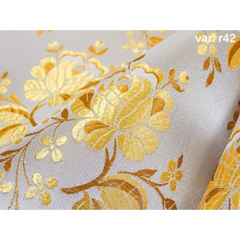 HEDVA ČESKÝ BROKÁT Odrina 160 krojový brokát KVĚT POMNĚNKY ecru | R42