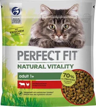 Krmivo pro kočku PERFECT FIT Natural Vitality Cat Adult hovězí a kuřecí 650 g