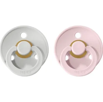 BIBS Colour dudlíky z přírodního kaučuku 2ks velikost 2 (6-18) Haze/Blossom (120279)