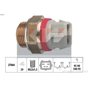 Ventilátor topení a klimatizace Teplotní spínač, větrák chladiče KW 550 682