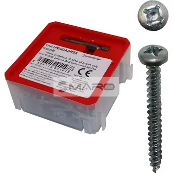 Vrut Vrut do dřeva s půlkulatou hlavou UQ PAN 4 x 12 mm, drážka UNIQUADREX, celý závit, Q-box 400 ks + bit, 8596119011416