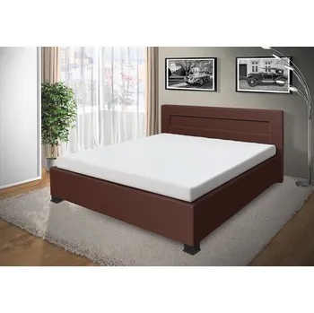 Postel Nabytekmorava Luxusní postel Mia 140x200 cm eko kůže: hnědá, Úložný prostor: ne
