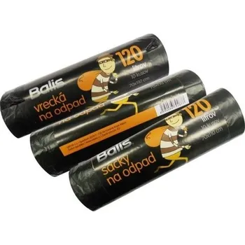Pytle na odpadky Pytel na odpad Balis, 120 l, 20 mic, HDPE, černý, 10 ks