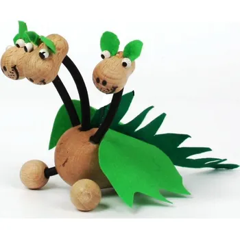 Dřevěná hračka Gerlich Dřevěná loutka Drak tříhlavý