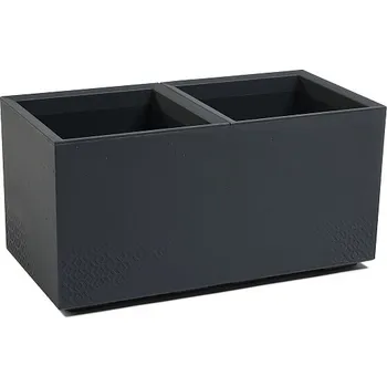 Květináč Plastový květináč Karo eco recycled beton 800x400x400 mm, antracit (136253 007 LA936 KARO antracit 800x400x400 beton ECO)