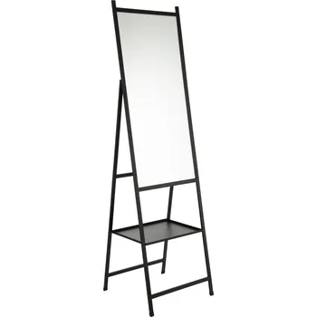 Zrcadlo Stojací zrcadlo v černém kovovém rámu Industrial - 45*161 cm