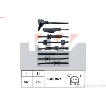 Přislušenství brzdového systému Snímač, počet otáček kol KW 460 021