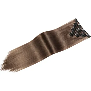 Příčesek Clip in vlasy - sada - 57 cm, 7 - dílná, odstín - M 4/30 (mix čokoládově hnědá/světlý kaštan)