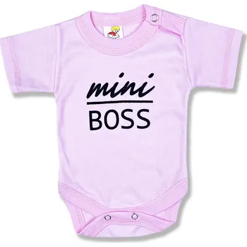 BABY´S WEAR Body pro miminka, krátký rukáv - Mini Boss, růžové Velikost: 92 (18-24m)