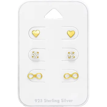 Náušnice Set dámských stříbrných náušnic FELIZ Ag 925