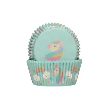Košíčky na muffiny - JEDNOROŽEC (modré) / 48 ks