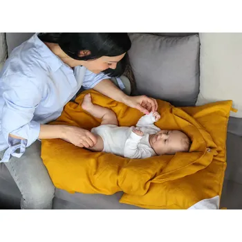 Zavinovačka Eva Kiedroňová Set 4v1 - Dráček - Lněný sen hořčice + Zdarma webinář - Mít peřinku není všechno