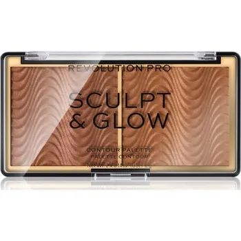 Bronzer Revolution PRO Sculpt And Glow konturovací a rozjasňující paleta odstín Medium-Deep 8 g