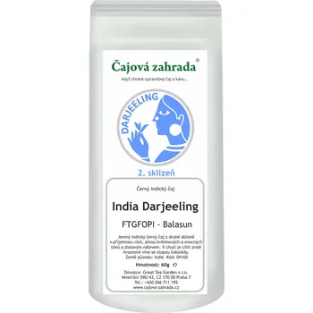 Čaj Čajová zahrada India Darjeeling FTGFOPI Balasun - černý čaj Varianta: černý čaj 1000g