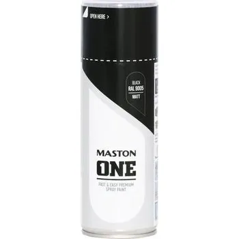 Barva ve spreji Spraypaint ONE - Matt black RAL9005 400ml vysoce kvalitní univerzální barevný sprej