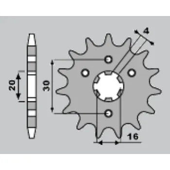 Řetězová sada pro motocykl CHT řetězové kolo přední 517 14 KAWASAKI kmX86-03 (JTF417.14) (417-14) (CHT řetězové kolo přední 517 14 KAWASAKI kmX86-03 (JTF417.14) (417-14))