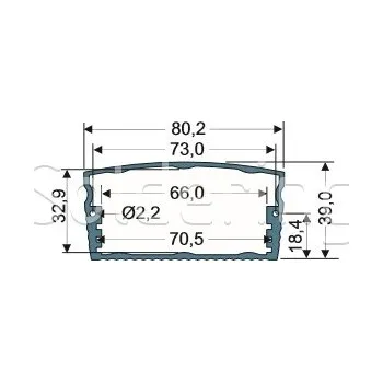 Stavební profil Hliníkový profil, krabicový, ST 1-103 (s80xh40), 1000 mm - 105001608