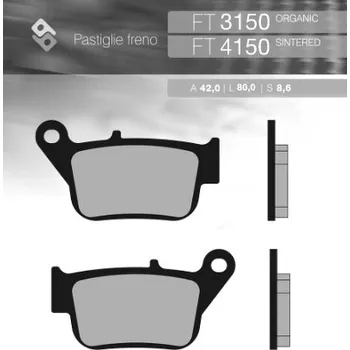 Brzdová destička BRENTA brzdové destičky KH678 sintrované barva zlatá YAMAHA YP 250R X-MAX 14-16 zadní (FT 4150) (BRENTA brzdové destičky KH678 sintrované barva zlatá YAMAHA YP 250R X-MAX 14-16 zadní (FT 4150))