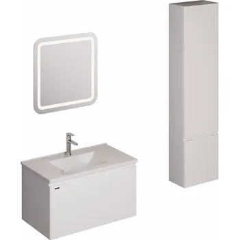 Koupelnový nábytek Koupelnová sestava s umyvadlem včetně umyvadlové baterie, vtoku a sifonu Naturel Ancona bílá KSETANCONA17