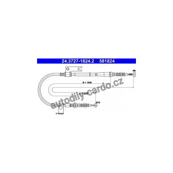 Brzdová hadice Lanko ruční brzdy ATE 24.3727-1824 (AT 581824)