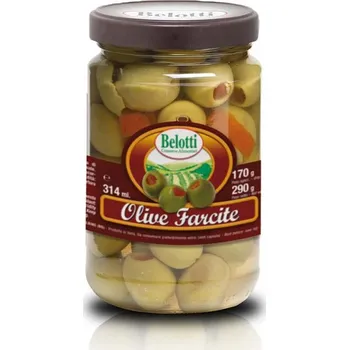 oliva Belotti Zelené olivy plněné paprikou (Olive Verdi Farcite) 314ml