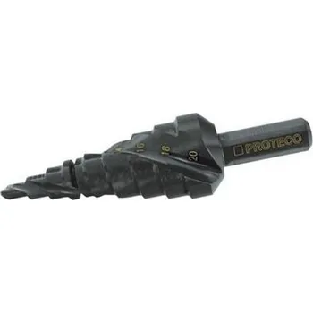 Vrták PROTECO vrták stupňovitý 4-12 TiAlN spirál.drážka, lamač třísek, krok 2mm