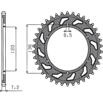 Řetězová sada pro motocykl SUNSTAR rozeta 4324 57 YAMAHA TDR 125 93-99 (JTR1847.57) (řetěz 428) (432457JT) (SUNSTAR rozeta 4324 57 YAMAHA TDR 125 93-99 (JTR1847.57) (řetěz 428) (432457JT))